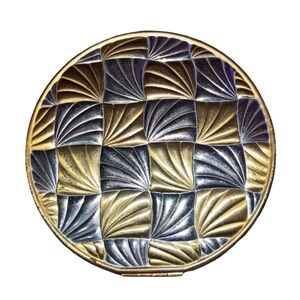 Vintage Gold & Silver Geometric Compact